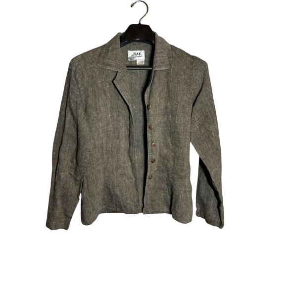 Flax By Jeanne Engelhart Womens Long Sleeve Button-Up Jacket Size S see measure - Picture 1 of 5